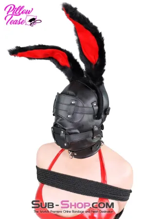 0194SM-SIS      Total Lockdown Full Locking Sissy BDSM Mistress for Hire Hood with Removable Blindfold & Penis Gag