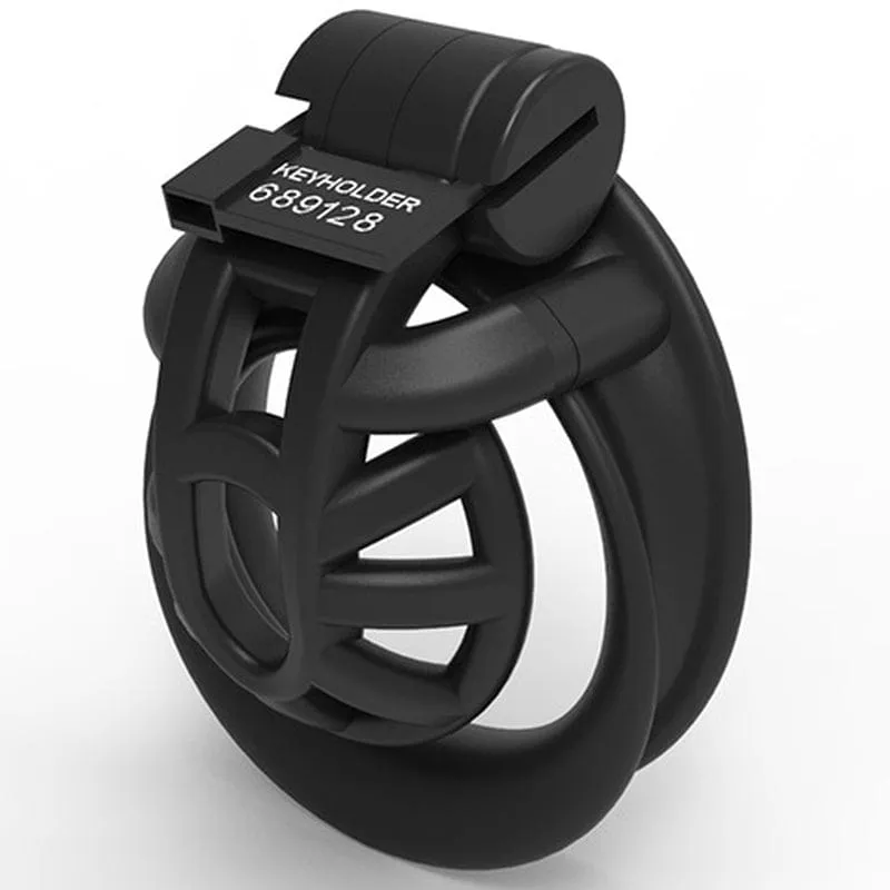 0231M  Micro Black ABS Cage Style Chastity Ultra-Short   Secure