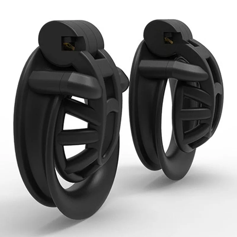 0231M  Micro Black ABS Cage Style Chastity Ultra-Short   Secure