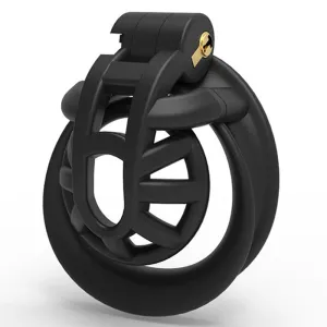 0231M  Micro Black ABS Cage Style Chastity Ultra-Short   Secure