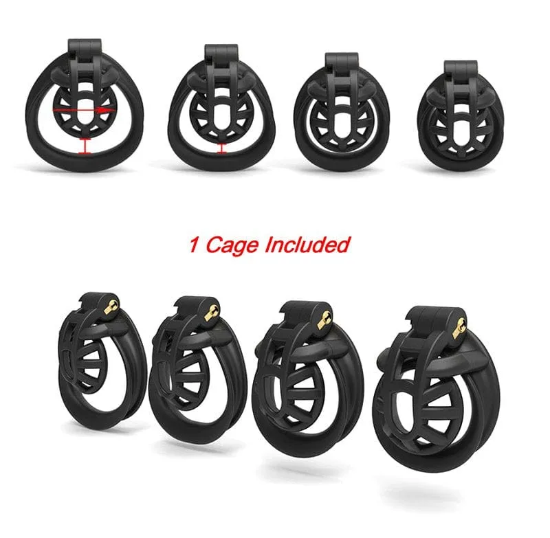 0231M  Micro Black ABS Cage Style Chastity Ultra-Short   Secure