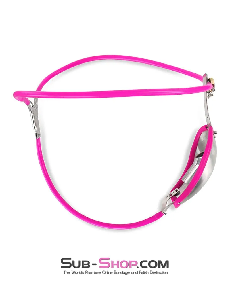0251M   The Shield Invisible Male Chastity Belt with Pink Edging