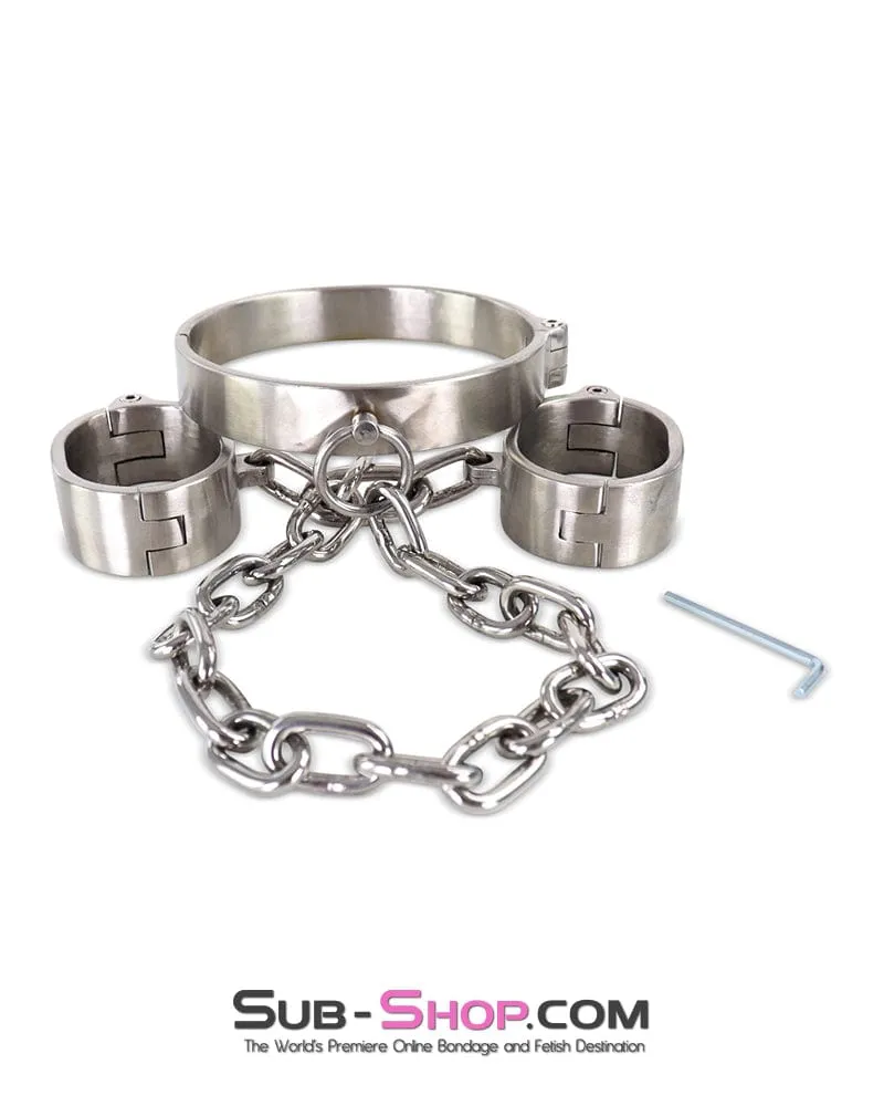 0264M  Master's Choice Locking Stainless Steel Collar & Wrist Restraints