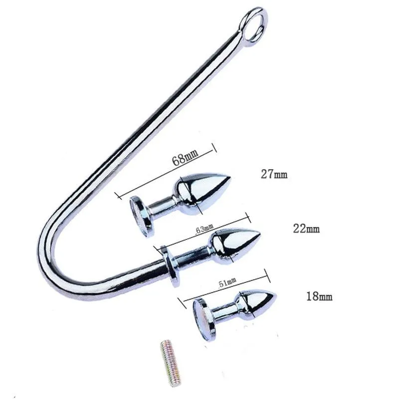 0478M  Steel Anal Hook with 3 Interchangeable Plugs