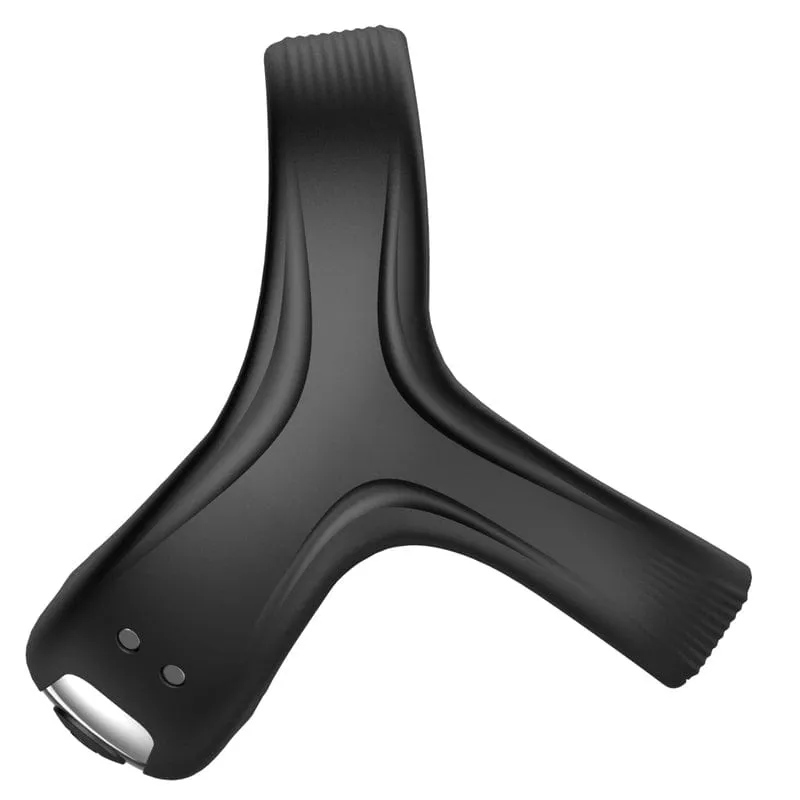 0484M  7 Function Rechargeable Vibrating Silicone Cock and Balls Ring