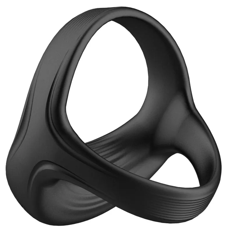0484M  7 Function Rechargeable Vibrating Silicone Cock and Balls Ring