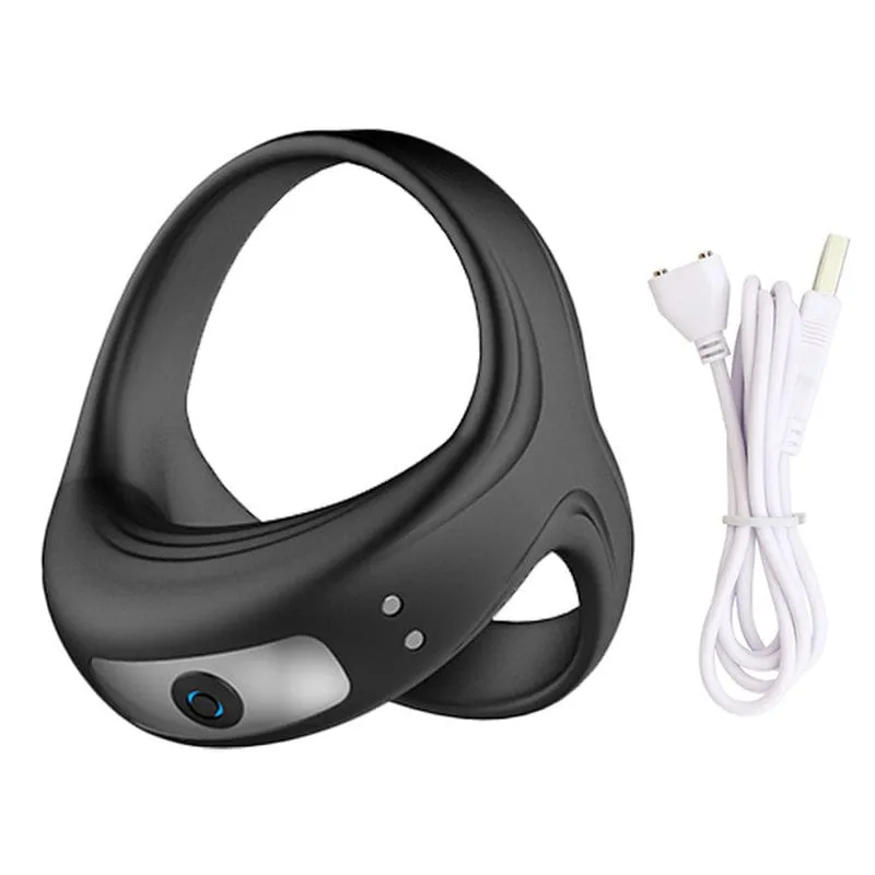0484M  7 Function Rechargeable Vibrating Silicone Cock and Balls Ring