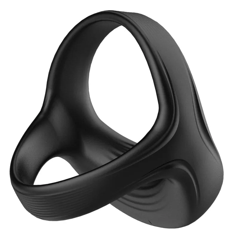 0484M  7 Function Rechargeable Vibrating Silicone Cock and Balls Ring