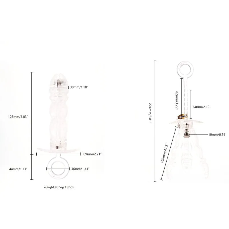 0564M   Locking Clear ABS Expanding Anal Trainer Punishment Device