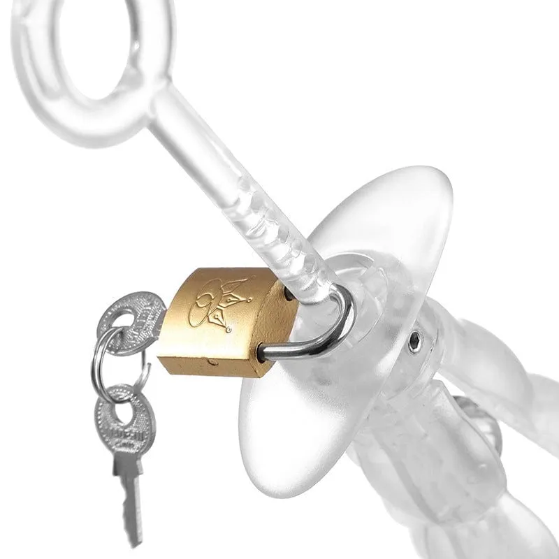 0564M   Locking Clear ABS Expanding Anal Trainer Punishment Device