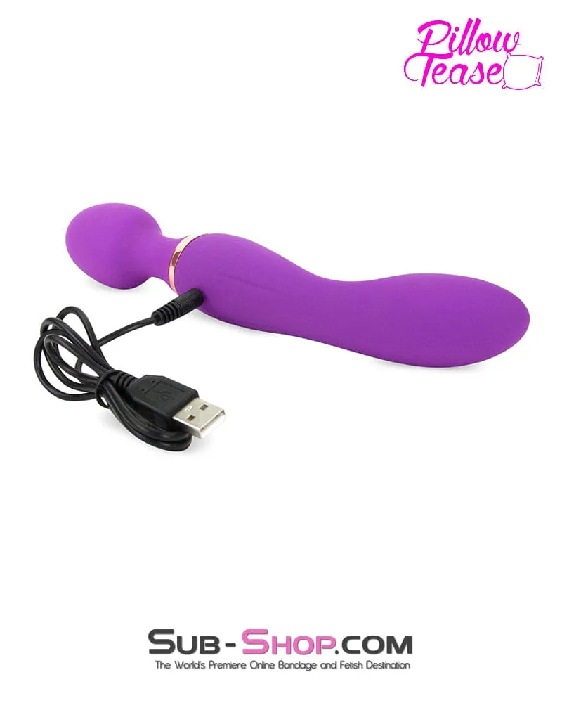 0608E      Luxe 10 Function Dual Motor Silicone Rechargeable Wand Massager - LAST CHANCE - Final Closeout!