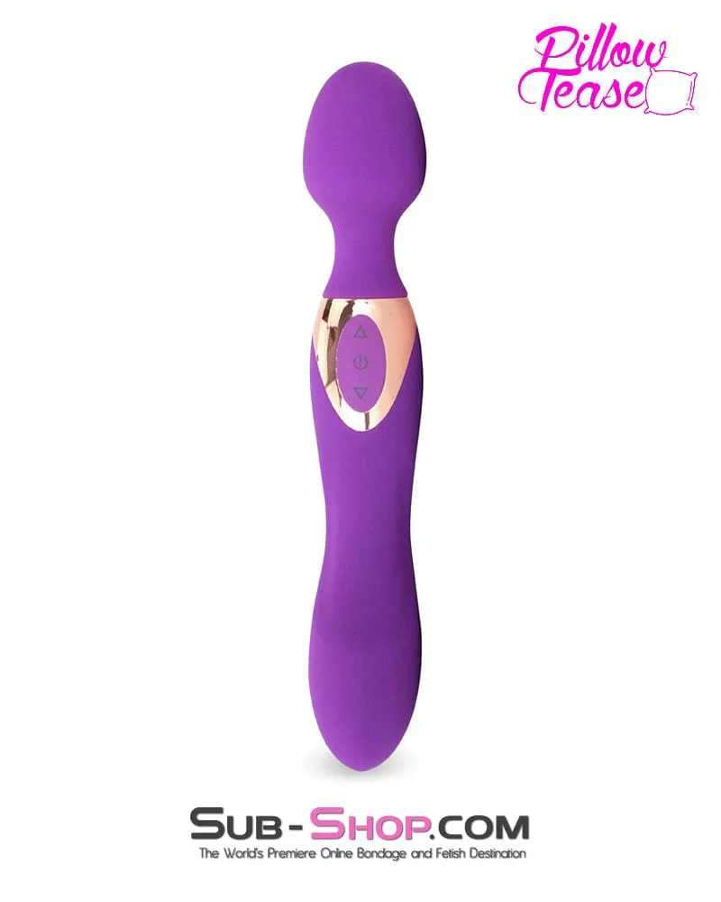 0608E      Luxe 10 Function Dual Motor Silicone Rechargeable Wand Massager - LAST CHANCE - Final Closeout!