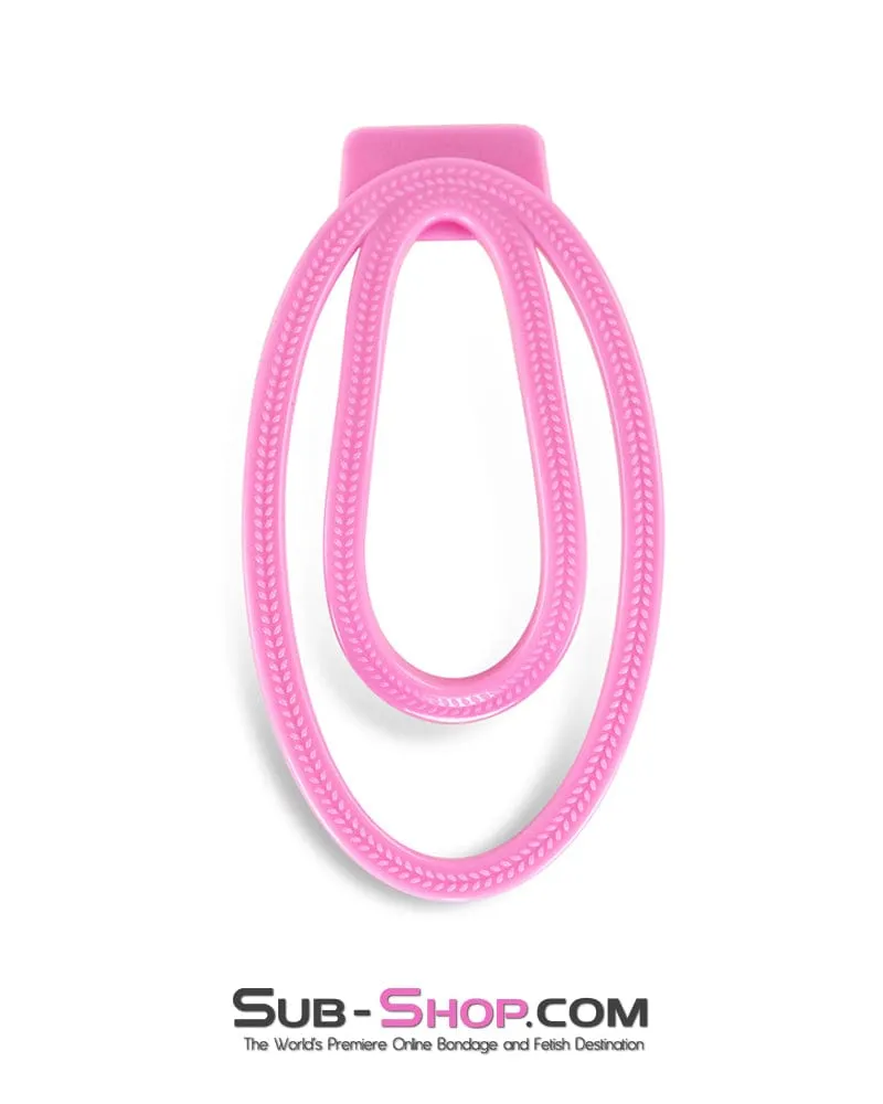 0655DL  Pink Fufu Clip Feminiizing Chastity Device - Small