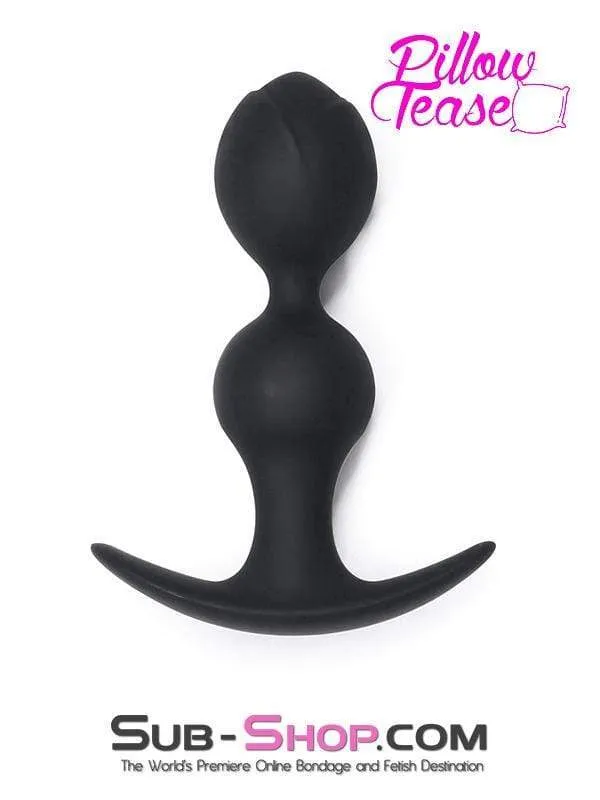 0783M-SIS      Sissy Submissive Double Bulb Black Silicone Anal Plug