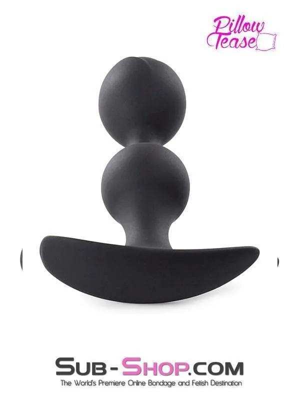 0783M-SIS      Sissy Submissive Double Bulb Black Silicone Anal Plug