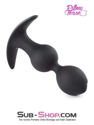 0783M-SIS      Sissy Submissive Double Bulb Black Silicone Anal Plug