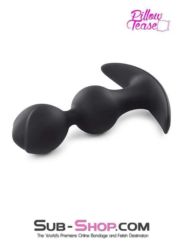 0783M-SIS      Sissy Submissive Double Bulb Black Silicone Anal Plug