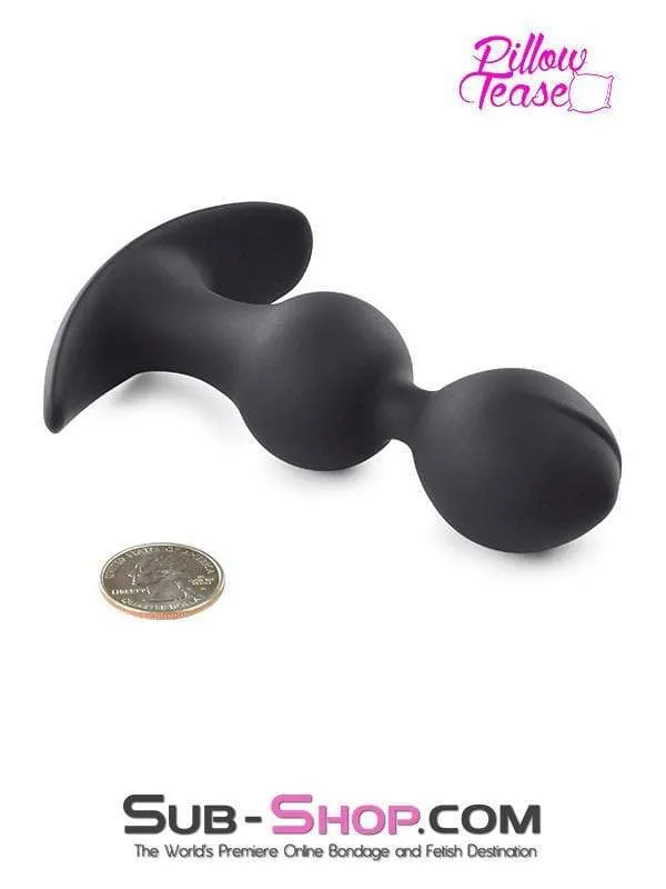 0783M-SIS      Sissy Submissive Double Bulb Black Silicone Anal Plug