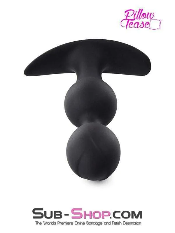 0783M-SIS      Sissy Submissive Double Bulb Black Silicone Anal Plug