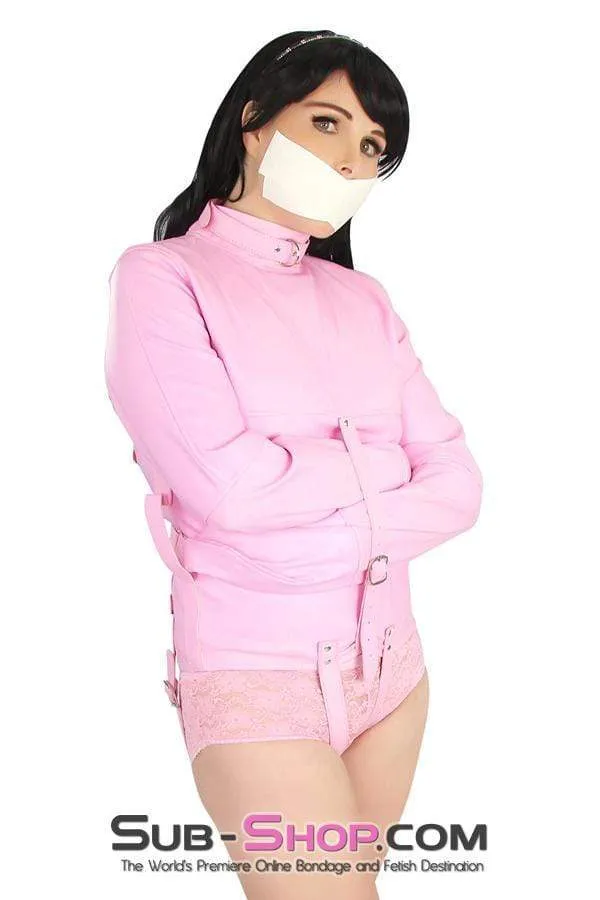 0790MH-SIS      Sissy Bitch Drive Me Crazy Pink Straitjacket