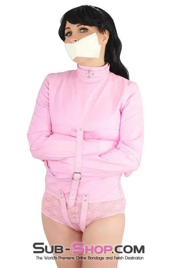 0790MH-SIS      Sissy Bitch Drive Me Crazy Pink Straitjacket