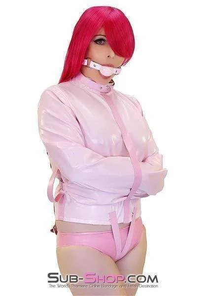 0790MH-SIS      Sissy Bitch Drive Me Crazy Pink Straitjacket