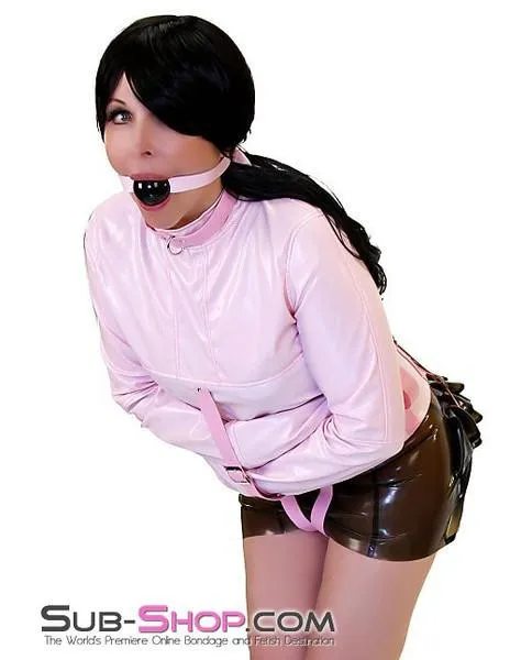 0790MH-SIS      Sissy Bitch Drive Me Crazy Pink Straitjacket