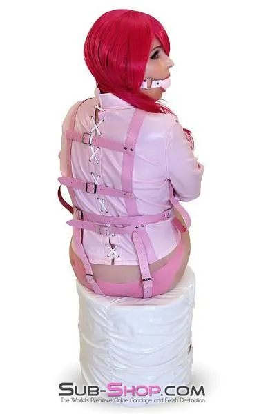 0790MH-SIS      Sissy Bitch Drive Me Crazy Pink Straitjacket