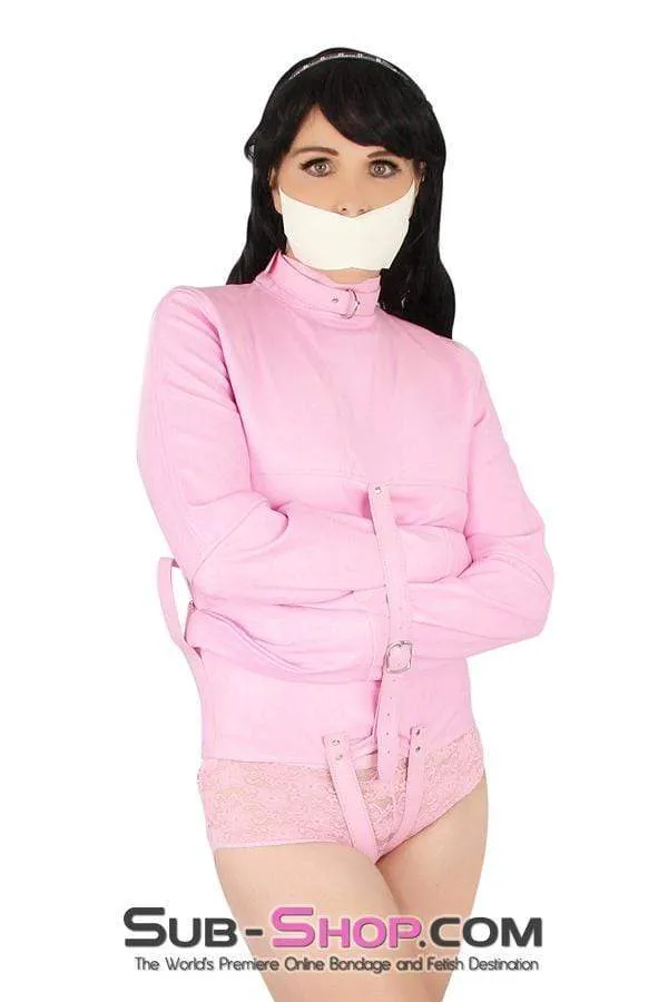 0790MH-SIS      Sissy Bitch Drive Me Crazy Pink Straitjacket