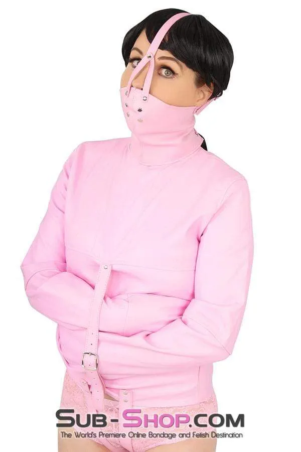 0790MH-SIS      Sissy Bitch Drive Me Crazy Pink Straitjacket