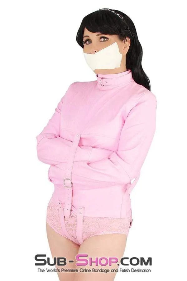 0790MH-SIS      Sissy Bitch Drive Me Crazy Pink Straitjacket