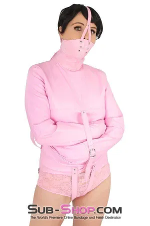 0790MH-SIS      Sissy Bitch Drive Me Crazy Pink Straitjacket