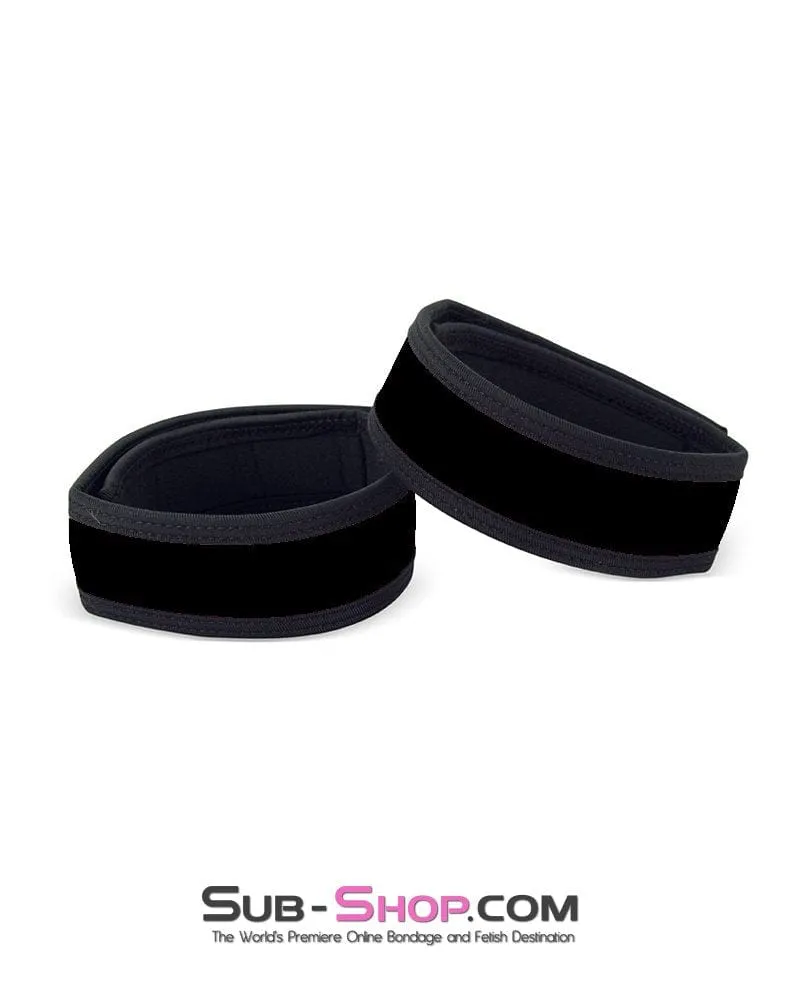 0801DL  Black Neoprene Velcro Quick Bondage Wrist or Ankle Binder Strap. Set of 2