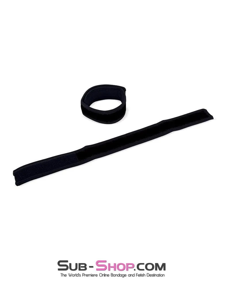 0801DL  Black Neoprene Velcro Quick Bondage Wrist or Ankle Binder Strap. Set of 2