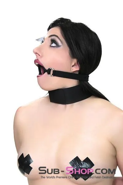 0806M-SIS      Sissy Slave Minx Sissy Submissive Locking 2 Wide Black Silicone Comfort Ring Gag