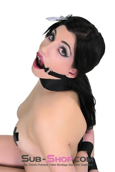 0806M-SIS      Sissy Slave Minx Sissy Submissive Locking 2 Wide Black Silicone Comfort Ring Gag