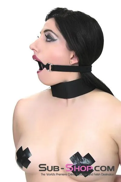 0806M-SIS      Sissy Slave Minx Sissy Submissive Locking 2 Wide Black Silicone Comfort Ring Gag
