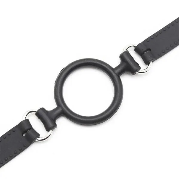 0806M-SIS      Sissy Slave Minx Sissy Submissive Locking 2 Wide Black Silicone Comfort Ring Gag
