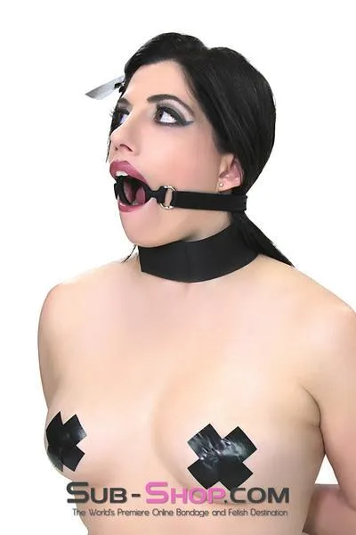 0806M-SIS      Sissy Slave Minx Sissy Submissive Locking 2 Wide Black Silicone Comfort Ring Gag