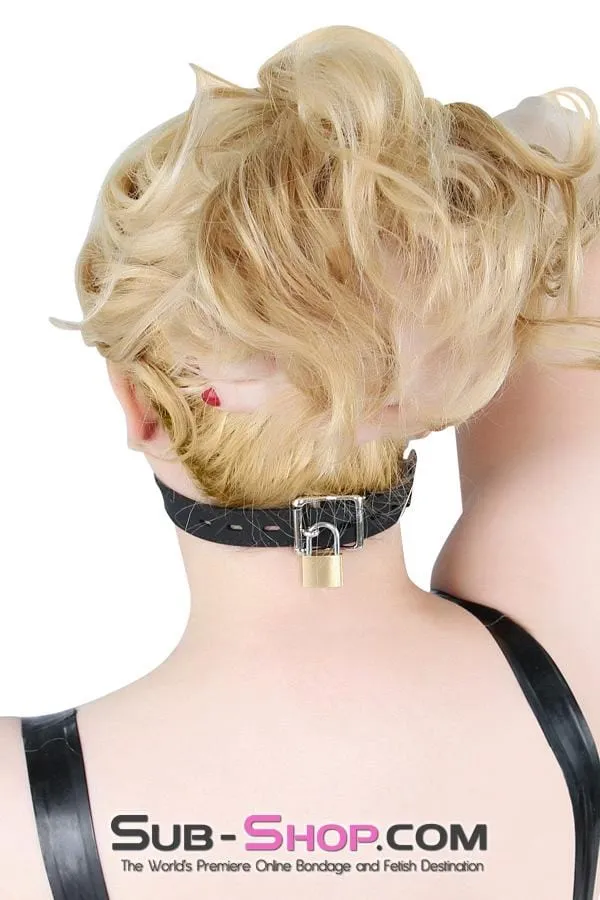 0806M-SIS      Sissy Slave Minx Sissy Submissive Locking 2 Wide Black Silicone Comfort Ring Gag