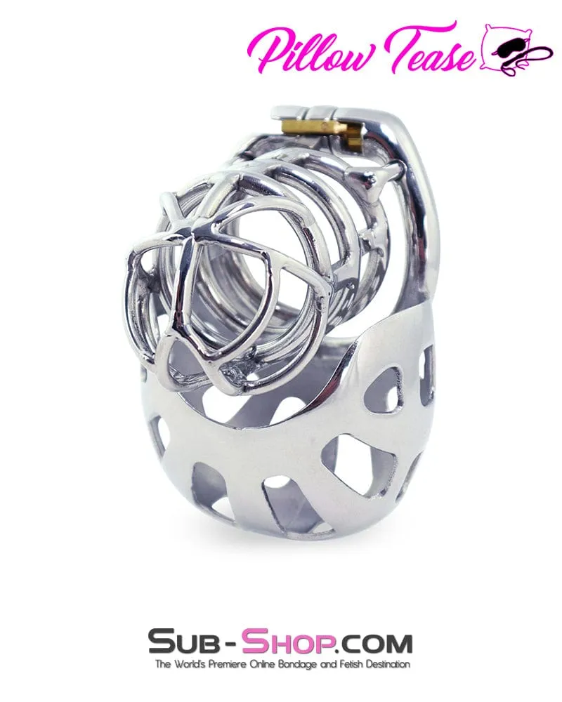 1341AR      Full Coverage Steel Locking Chastity Tease and CBT Device. 1.75 Cock Ring