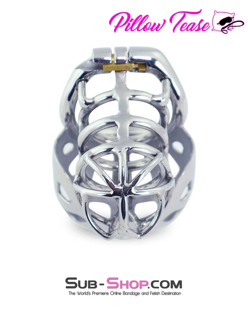 1341AR      Full Coverage Steel Locking Chastity Tease and CBT Device. 1.75 Cock Ring