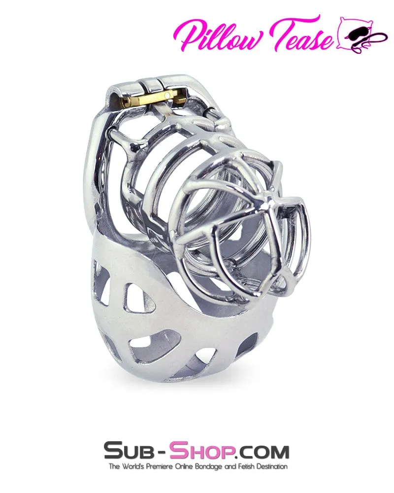 1341AR      Full Coverage Steel Locking Chastity Tease and CBT Device. 1.75 Cock Ring