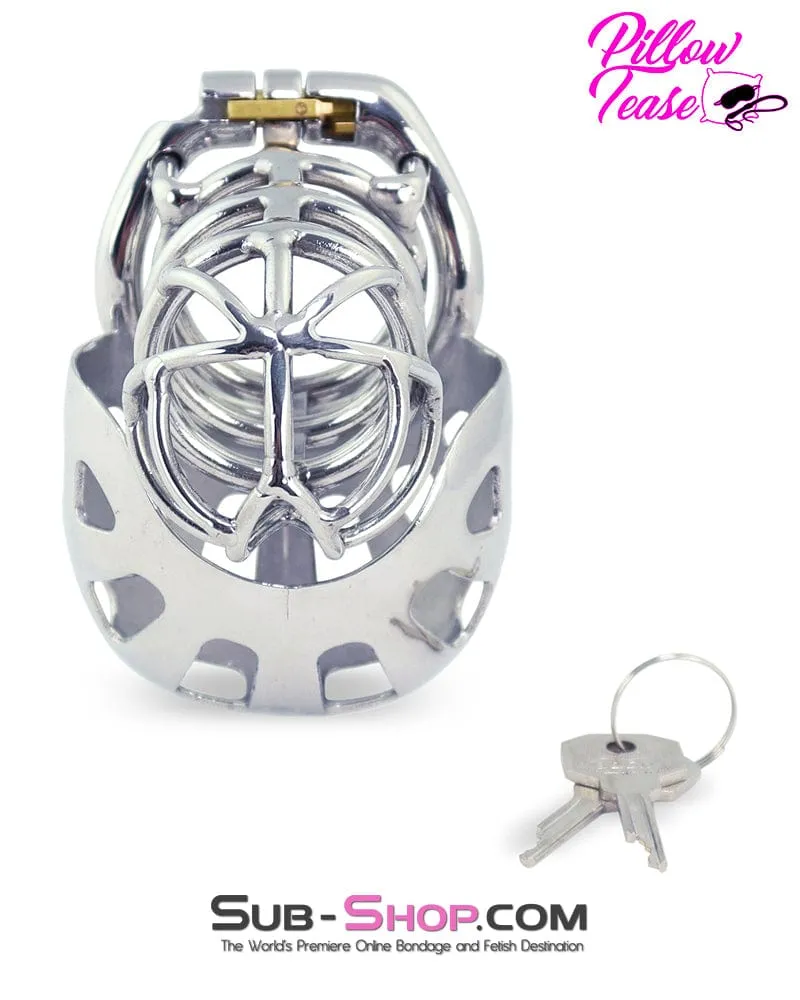 1341AR      Full Coverage Steel Locking Chastity Tease and CBT Device. 1.75 Cock Ring