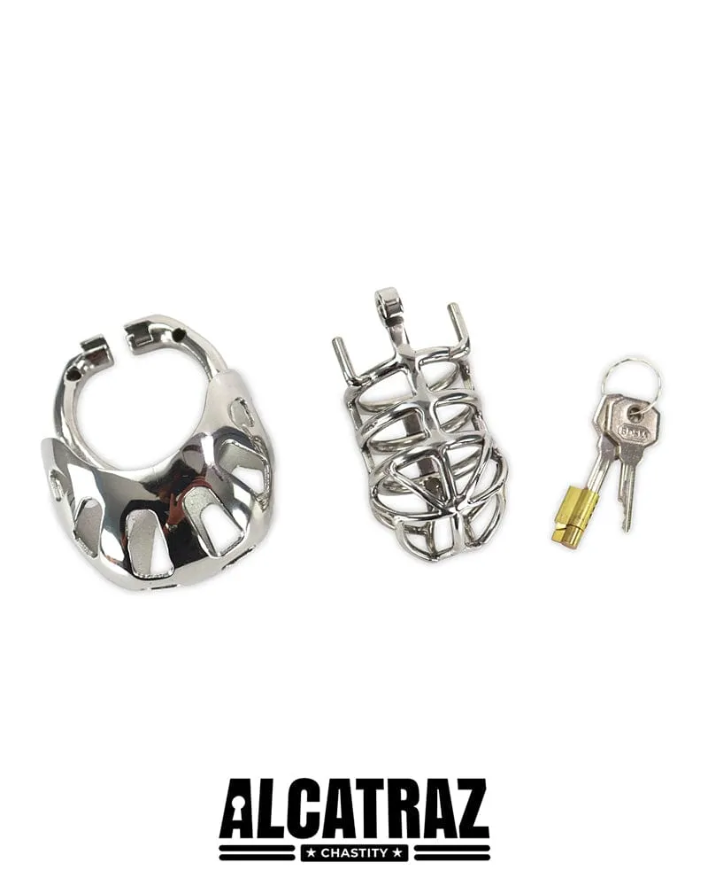 1341AR      Full Coverage Steel Locking Chastity Tease and CBT Device. 1.75 Cock Ring