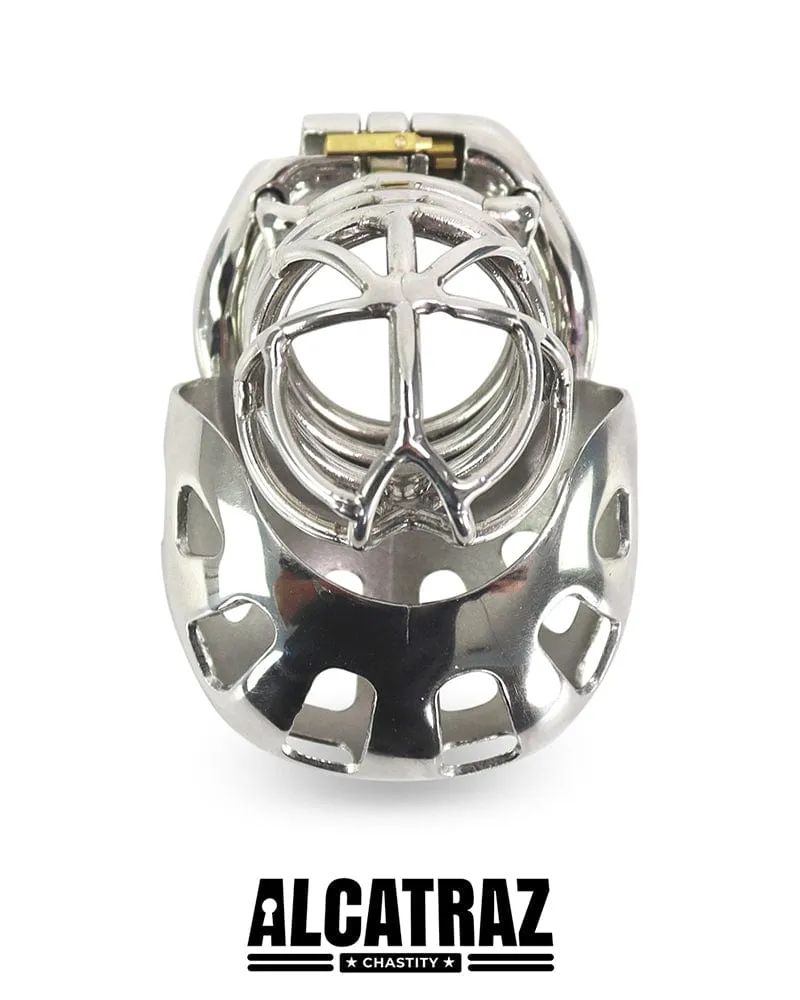 1341AR      Full Coverage Steel Locking Chastity Tease and CBT Device. 1.75 Cock Ring