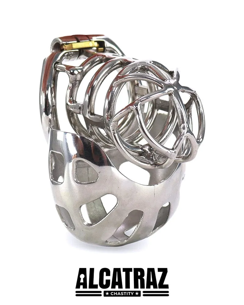 1341AR      Full Coverage Steel Locking Chastity Tease and CBT Device. 1.75 Cock Ring
