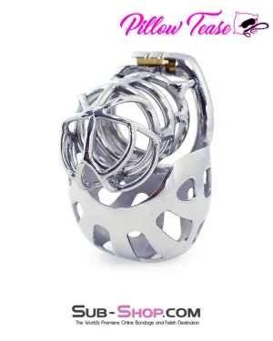 1341AR      Full Coverage Steel Locking Chastity Tease and CBT Device. 1.75 Cock Ring