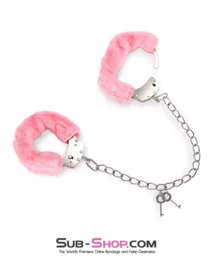 1419DL  Pink Furry Fantasy Beginner Bondage Ankle Cuffs