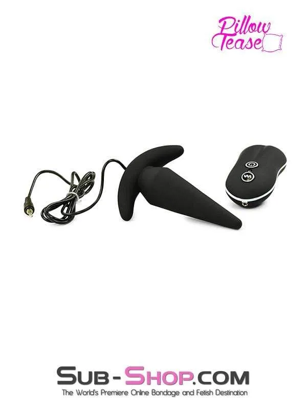 1482M-SIS      Silicone Anal Mini Rocket Vibrating Sissy Gurl Butt Plug. Black
